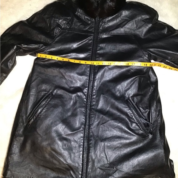Leather fur womens lamb black reversible jacket size small - Picture 10 of 14